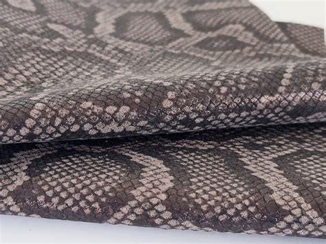 metallic snakeskin texture genuine leather snaleskin etsy