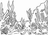 Underwater Scene Drawing Coloring Ocean Getdrawings sketch template