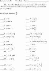 Worksheet Derivative Simple Formulas List Calculus Formula sketch template