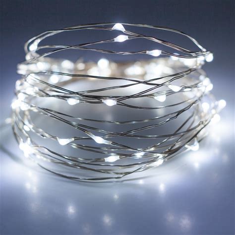 battery operated lights  cool white battery operated led fairy lights silver wire