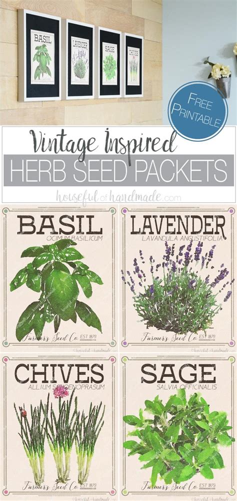 vintage inspired herb prints  houseful  handmade
