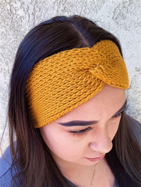 twisted crochet headband knit twist headband tunisian etsy