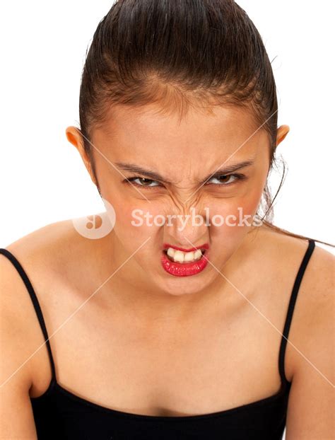 Angry Asian Girl Pulling A Face Royalty Free Stock Image Storyblocks