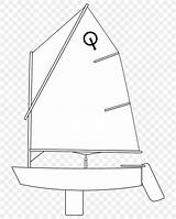 Optimist Dinghy Sailboat Boat sketch template