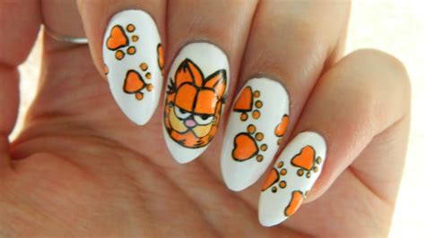 garfield nail art tutorial nailsbysofie youtube