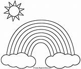 Coloring Rainbow Sun Clouds Nature Rainbows Kids Print Pages Color Outline Template Colour Sheet Easy Printable Activity Bigactivities Water Craft sketch template