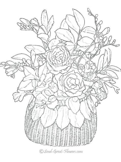 spring flower bouquet coloring