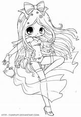 Yampuff Coloring Pages Chibi Naughty Angel Deviantart Anime Lineart Cute Kawaii Colouring Sexy Manga Print Girl Color Kleurplaat Printable Adult sketch template