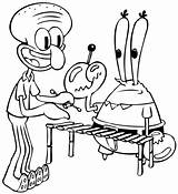 Coloring Pages Mr Squidward Krabs Spongebob Printable Kids Colouring Cartoon Crab Netart Book Bob Sheets House Color Para Colorir Esponja sketch template