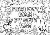 Treat Colouring Take Knock Trick Poster Don Posters Click sketch template