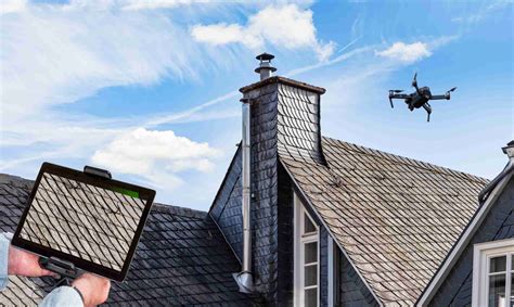 drone   air inspecting  roof   house close   drone monitor  roof