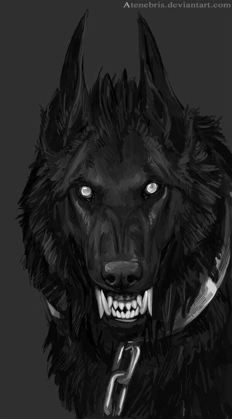 Selinas Hellhound Werewolf Art Snarling Wolf Anime Wolf