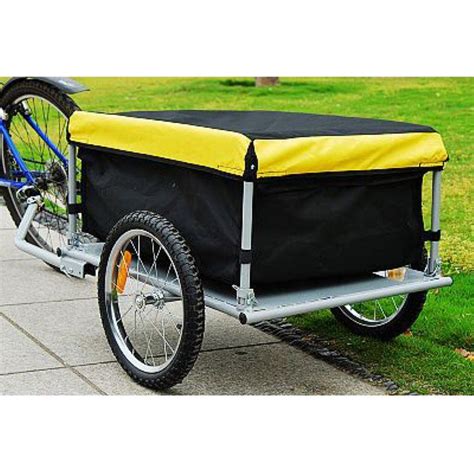 aosom medium bike cargo trailer yellow   bike cargo