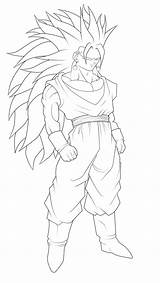 Vegito Coloring Pages Drawing Ssj3 Dbz Ss5 Template Linework Search sketch template