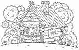 Cabin Coloring Log Pages Outline Cabins Atop Chicken Rustic Printable Color Illustration Hut Template Hood Riding Woods Little Red Depositphotos sketch template