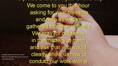 prayer  virtual meeting prayer  webinar prayer   class youtube