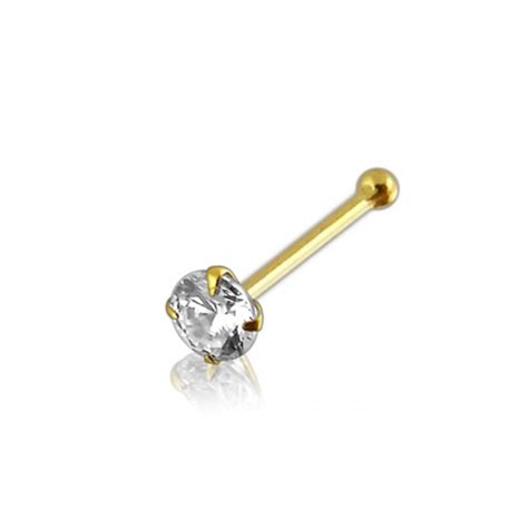 best prices for 9k gold genuine diamond ball end nose pin 9k
