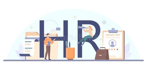 human resources hr typographic header idea  recruitment stock vector illustration