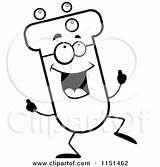 Test Tube Dancing Clipart Character Cartoon Coloring Thoman Cory Outlined Vector sketch template