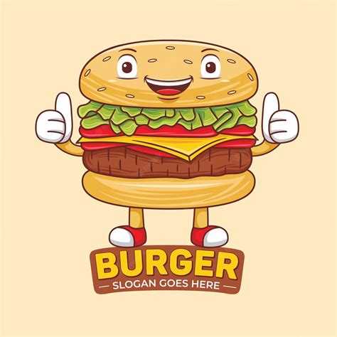 premium vector burger mascot logo  flat design style