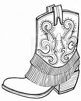 Cowboy Boots Coloring Boot Printable Cowgirl Stencil Pages Ausmalen Zum Schnelles sketch template