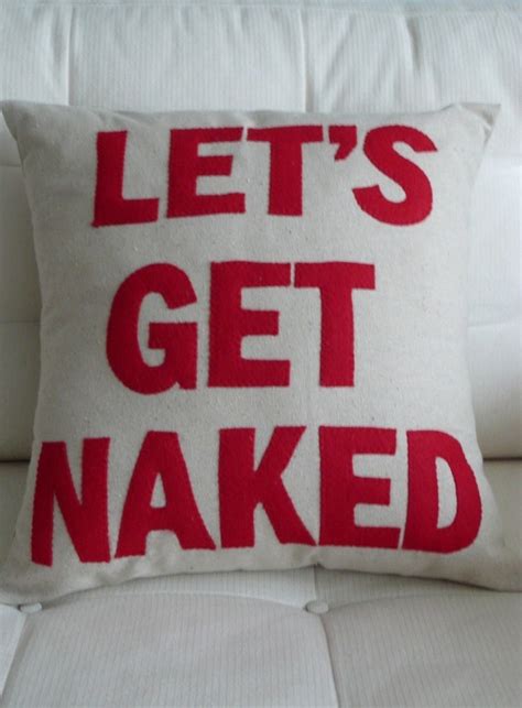 let s get naked 16in 41cm sq appliqued pillow