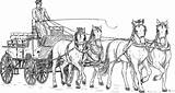 Carriage Wagen Paard Pferdewagen Cheval Caballo Chariot Konie Bryczka Pferd Depositphotos Vectors Wagon Silhouettes Noires Ilustración sketch template