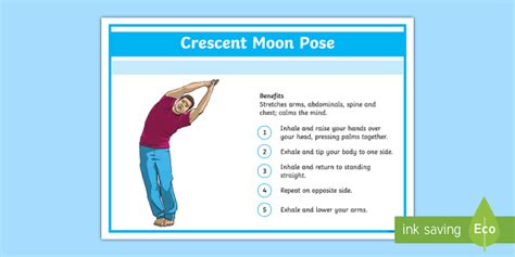 yoga crescent moon pose step  step instructions