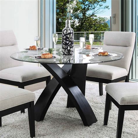 furniture  america evans  glass dining table glass
