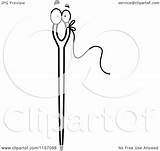 String Needle Clipart Character Cartoon Royalty Illustration Ladel Gold Vector Outlined Coloring Thoman Cory Perera Lal sketch template