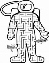 Maze Mazes Astronaut Space Printable Kids Coloring Worksheets Astronauts Preschool Sheets Shaped Spaceship Float Theme Activities Party Craft Printactivities Thru sketch template