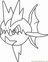 Carvanha Jellicent Coloringpages101 Pokémon sketch template