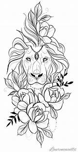 Lion Tattoo Printable Tattoos Flower Coloring Pages Flowers Floral Designs Tatuagem Stencils Women Print Adult Choose Board Color Abstract Visit sketch template