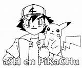 Ash Pikachu sketch template