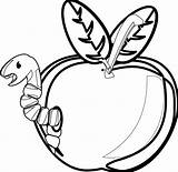 Apple Clipart Rotten Clip Cartoon Worm Drawing Mango School Teacher Line Cliparts Transparent Pie Rg Fruit Tomatoes Clipartmag Library Basket sketch template