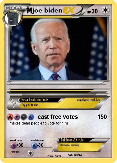 Pokémon Joe Biden 28 28 Cast Free Votes My Pokemon Card