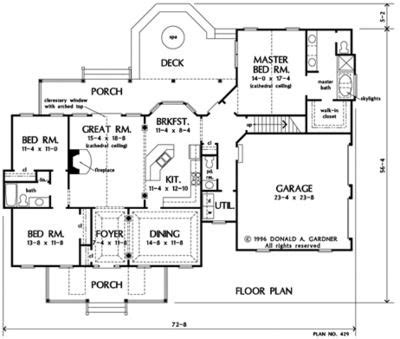 home plan  johnston  donald  gardner architects country style house plans country