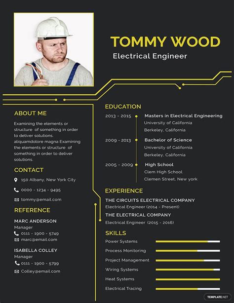 electrical engineer resume template  pages illustrator word