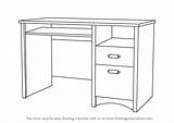 Desk Drawing Draw Computer Step Furniture Tutorials Drawingtutorials101 sketch template