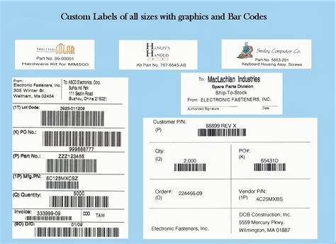 custom labels   part number   logo electronic fasteners