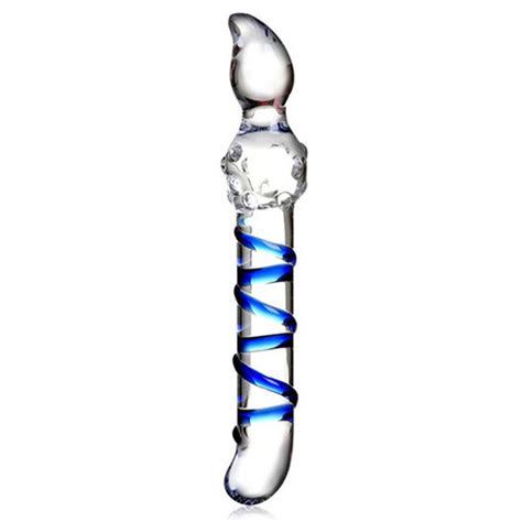 Adult Games Clear Glass Dildo Anal Plug Butt Stopper Insert Massage Toy