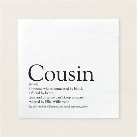 World S Best Ever Cousin Definition Napkins Cousin
