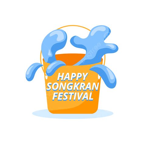 gambar happy songkran festival  desain ember air besar festival