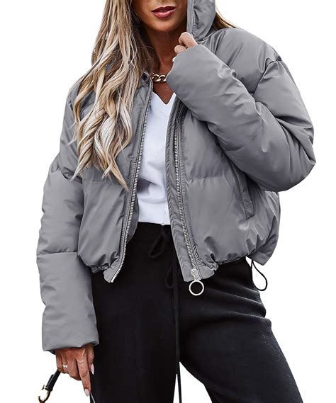buy jeanewpole womens  puffer short jackets quilted lightweight coat outerwear  amazonin