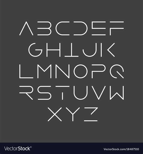 thin  style linear uppercase modern font vector image
