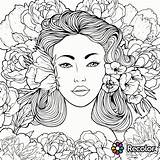 Coloring Pages Women Beautiful Book Adults Beauty Recolor Portraits Adult Woman Printable Colouring Color Fairy Girls Sheets Cute Books App sketch template