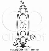 Pod Pea Mascot Cartoon Waving Clipart Cory Thoman Vector Outlined Coloring Royalty Mad 2021 sketch template