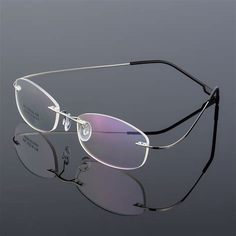 rimless glasses frame women titanium ultralight eyeglasses prescription