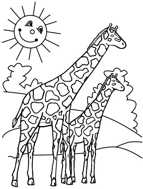giraffe coloring pages printable animal pdfs print color craft