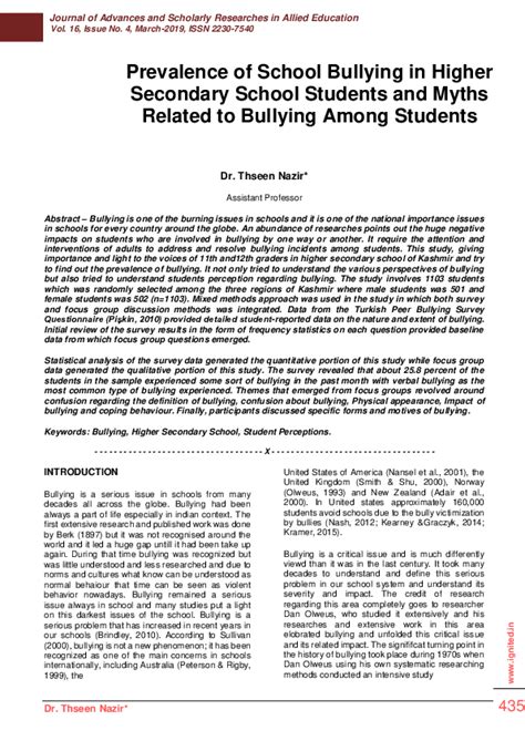 prevalence  school bullying  higher secondary school students